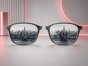 Single vision and progressive lens comparison